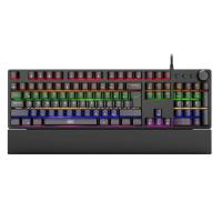 Dragos Natus USB Kablolu Rainbow Makro Gaming Mekanik Klavye Mekanik Bilek Destekli Red Switch Mekanik Rainbow Klavye